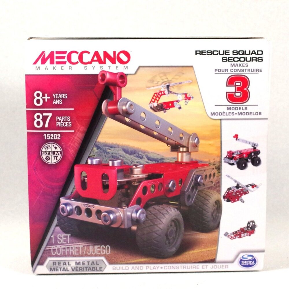 Meccano Maker System Rescue Squad Set 15202 Makes 3 Models 8+Years New In Box
